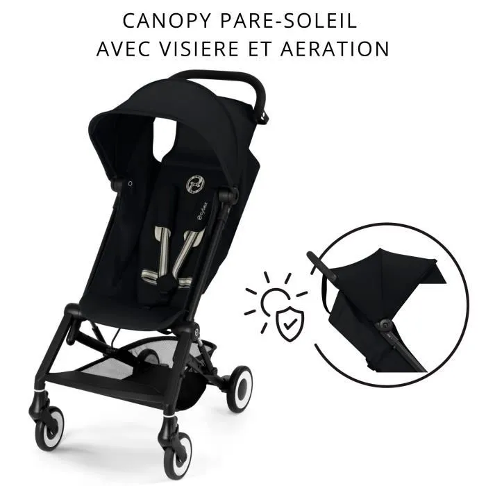 Cybex Poussette Canne Ultra-Compacte Agis Noir Magic Black - Léger 6.3 kg - Siège Inclinable - Pour 6 Mois à 4 Ans (5-22 kg) - Compatible Avion