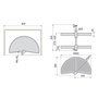 Emuca jeu de plateaux rotatifs Shelvo 1/2 lune, pour module de 800mm, plastique et aluminium, Gris