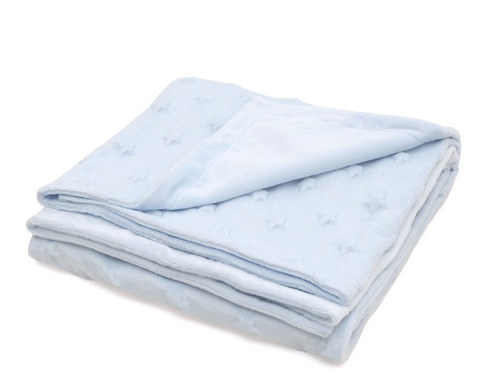 KioKids Couverture pour bébé bleue avec étoiles en relief KioKids Couverture pour bébé bleue avec étoiles en relief