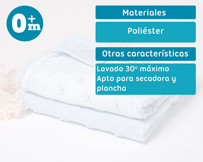 KioKids Couverture pour bébé bleue avec étoiles en relief KioKids Couverture pour bébé bleue avec étoiles en relief