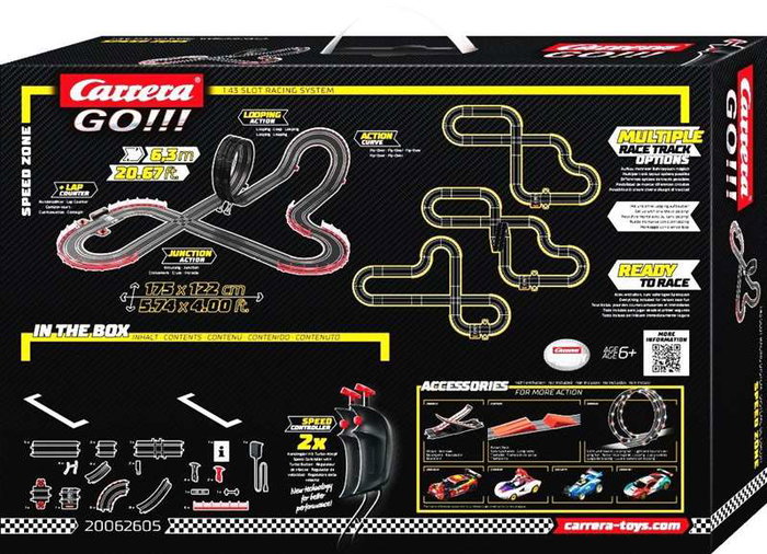 Carrera Piste de Course GO Speed Zone 6,3 m avec Voitures F1 Ferrari Hamilton et Red Bull Verstappen - Circuit de Voiture