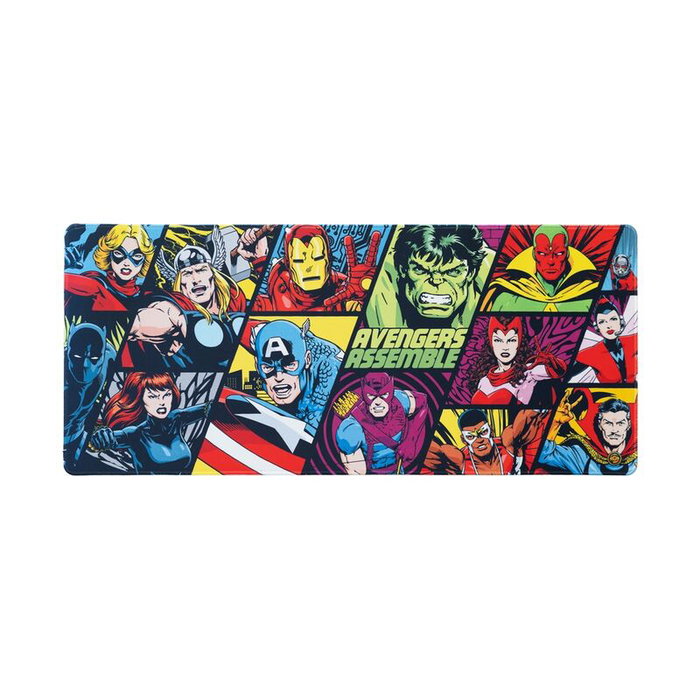ERIK Tapis de Souris Gaming Marvel Avengers Les Vengadores - 80 x 35 cm - Surface Textile Haute Densité Imperméable - Base en Caoutchouc Antidérapante