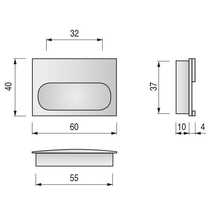 HERRAJES ALK Kina Tirador Zamak 32mm Cromo