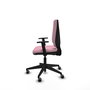 Chaise Elche Contact permament de base Tissu Rose Base pyramidale noire Accoudoir 1D Sans appui-tête Roulettes 65mm pour moquette