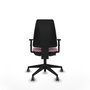 Chaise Elche Contact permament de base Tissu Rose Base pyramidale noire Accoudoir 1D Sans appui-tête Roulettes 65mm pour moquette