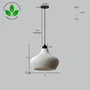 Lampe Suspendue Daila Blanc/Fleur Noir/Câble Noir