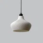 Lampe Suspendue Daila Blanc/Fleur Noir/Câble Noir