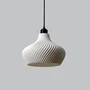 Lampe Suspendue Daila Blanc/Fleur Noir/Câble Noir