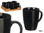 Vessia Mug Noir 330 ml – Céramique Brillante 11,5 x 10,5 x 8,5 cm (Set de 24)