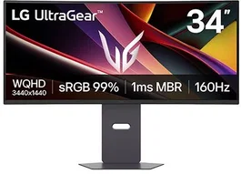 LG Ecran PC Gamer UltraGear 34" - Ecran Courbe Ultra Large 160Hz, Dalle VA, 5ms, Immersion Totale