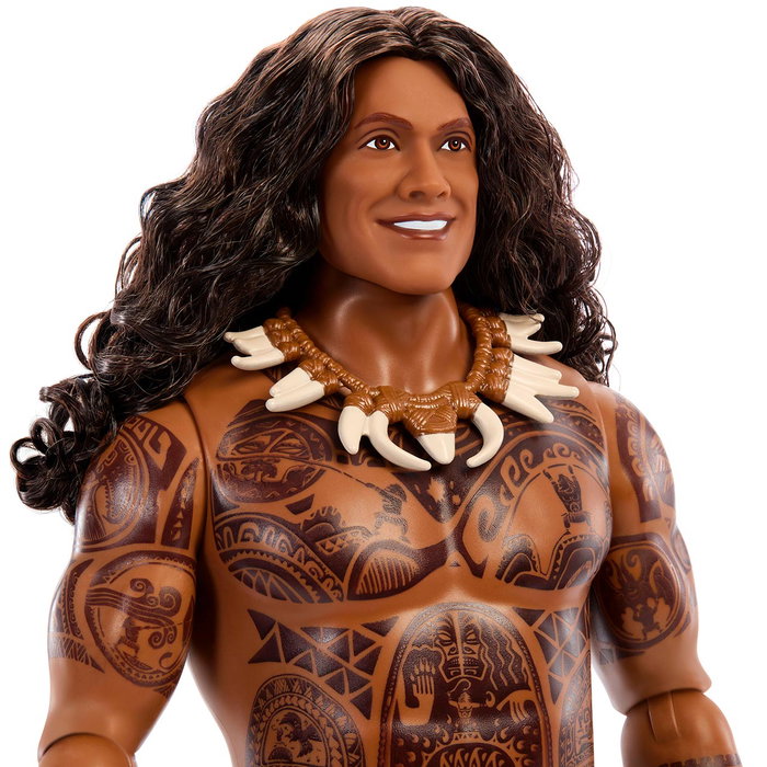 Mattel Disney Princess Poupée Maui Vaiana Film Action Réelle, avec Anzol Magique et Accessoires, Cheveux Longs, Jouet pour Enfants de 3 Ans et Plus