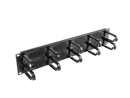 Lanberg AK-1204-B Gestionnaire de câbles 10 anneaux 19 pouces 2U Noir métal et plastique
