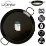 La Dehesa Paellera Émaillée 60 cm 20 Portions Acier Émaillé Noir Compatible Gaz Four Bois (Set de 4)
