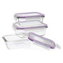 Quid Set 3 Récipients Hermétiques en Verre Frost 37 cL - 64 cL - 104 cL