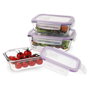 Quid Set 3 Récipients Hermétiques en Verre Frost 37 cL - 64 cL - 104 cL