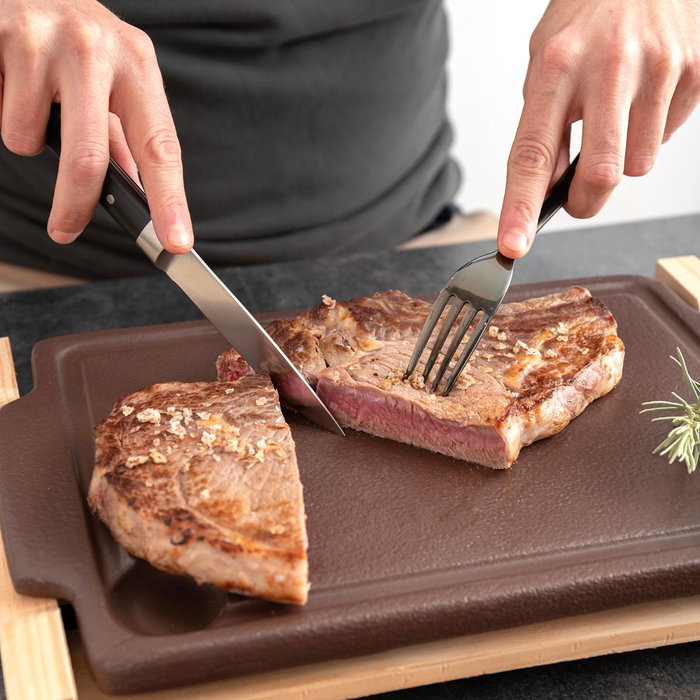 Amefa Set de 12 Couteaux à Steak Acier Inoxydable Fusion Bicolor 22x1,8x1,2 cm