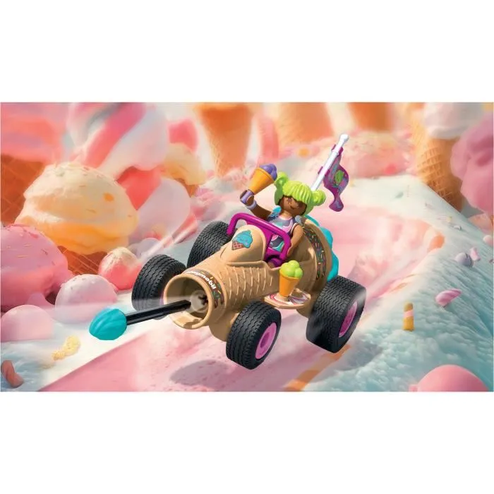 Playmobil 71718 Kart Funstars - Camion cornet de glace - 30 pièces - Jouet pour enfant dès 4 ans