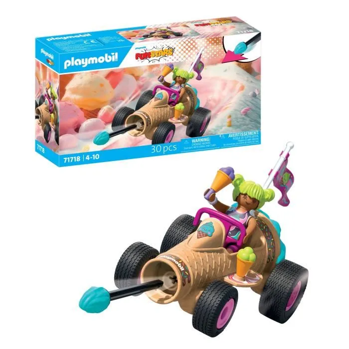 Playmobil 71718 Kart Funstars - Camion cornet de glace - 30 pièces - Jouet pour enfant dès 4 ans