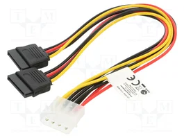 LANBERG Câble d'alimentation SATA Molex mâle vers 2x SATA 15 broches femelle