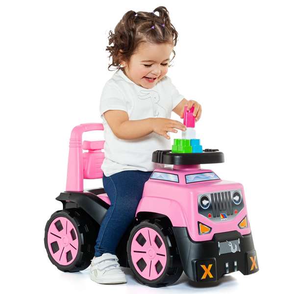 Molto Correpasillos Jeep rose 60x43x30 cm - Trotteur porteur pour enfant dès 1 an - Matériau plastique