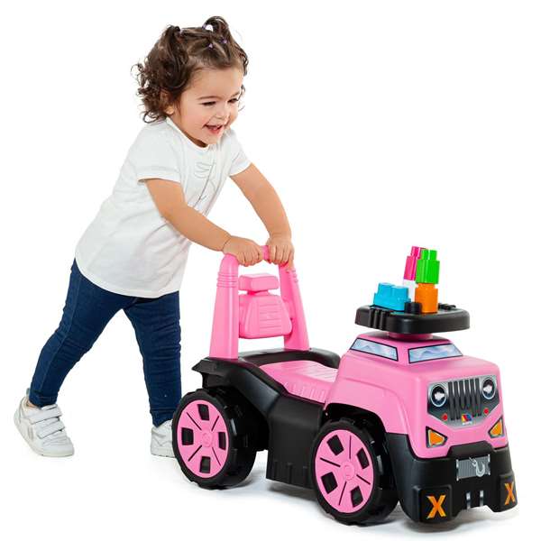 Molto Correpasillos Jeep rose 60x43x30 cm - Trotteur porteur pour enfant dès 1 an - Matériau plastique