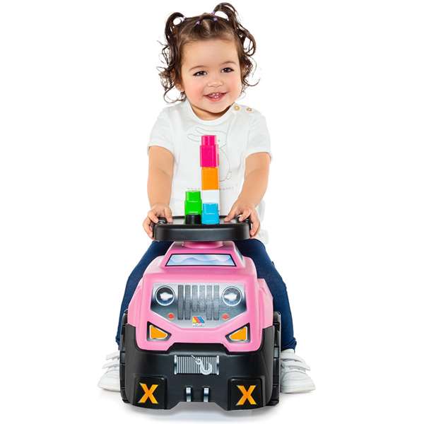Molto Correpasillos Jeep rose 60x43x30 cm - Trotteur porteur pour enfant dès 1 an - Matériau plastique