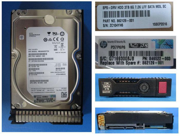 Hewlett Packard Enterprise Disque dur serveur 3.5" 3 To SATA III 7200 rpm LFF, pour applications critiques et haute performance