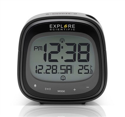 POLITUS RDP-3007 Noir - Réveil Projecteur LED avec Affichage de la Température Intérieure, Écran Tactile et Alarme Double