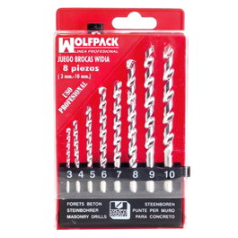 WOLFPACK LINEA PROFESIONAL Coffret de 8 forets widia professionnels
