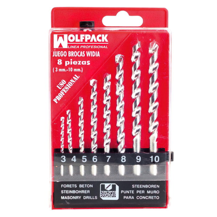 WOLFPACK LINEA PROFESIONAL Coffret de 8 forets widia professionnels WOLFPACK LINEA PROFESIONAL Coffret de 8 forets widia professionnels