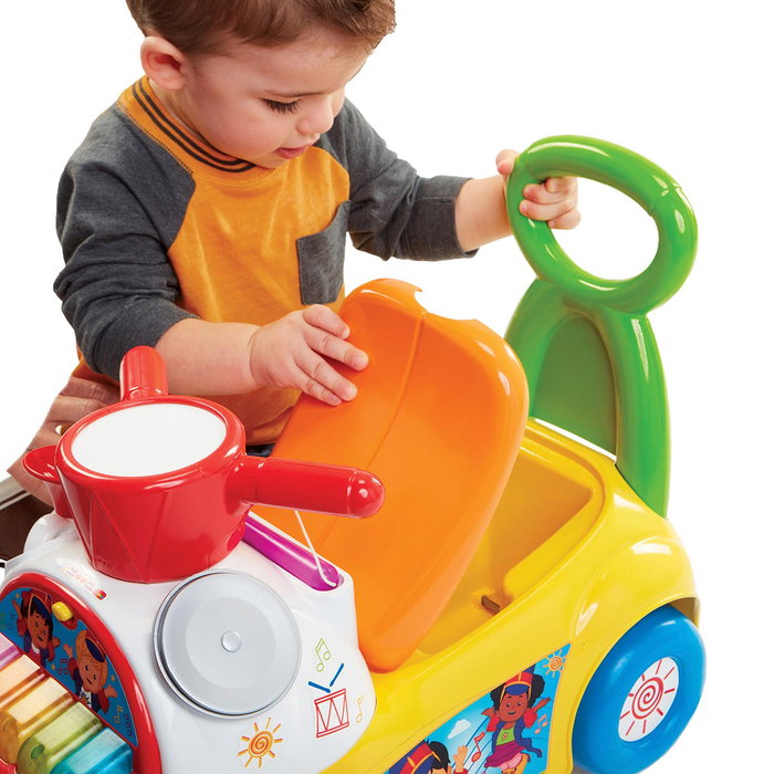 Fisher-Price Correpasillos Musical Little People avec sons de moteur et clavier lumineux - Jouet d'éveil à pousser, langues multiples, âge 12 mois et plus Fisher-Price Correpasillos Musical Little People avec sons de moteur et clavier lumineux - Jouet d'éveil à pousser, langues multiples, âge 12 mois et plus