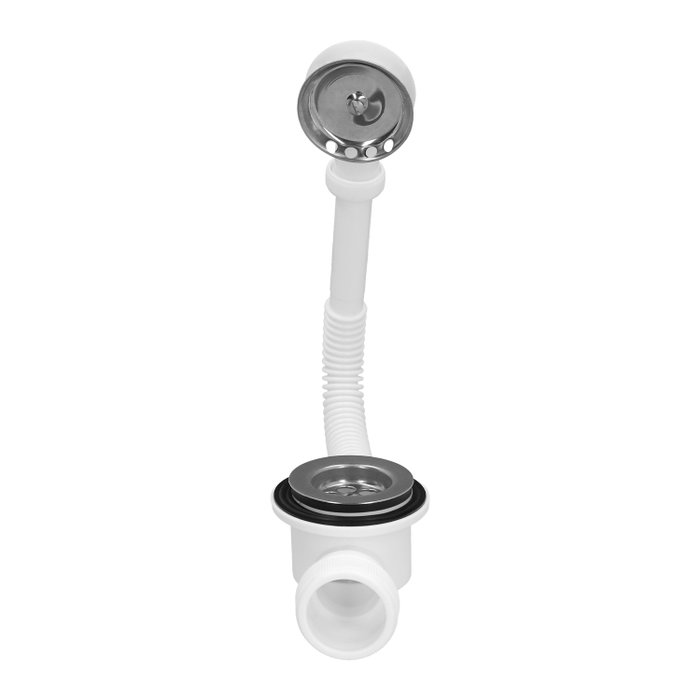 ABRISA Siphon de baignoire avec trop-plein et sortie orientable 1 1/2
