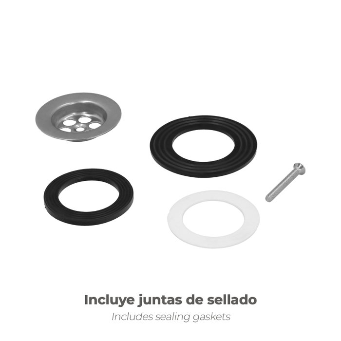 ABRISA Siphon de baignoire avec trop-plein et sortie orientable 1 1/2