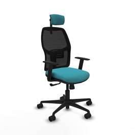 PIQUERAS Y CRESPO Chaise Alfera Synchro Turquoise et Noir