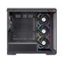 Einarex ZM800 Boîtier PC Gaming Midi Tower Micro-ATX, RGB, 4 Ventilateurs, Vitre Trempé, USB-C, Noir