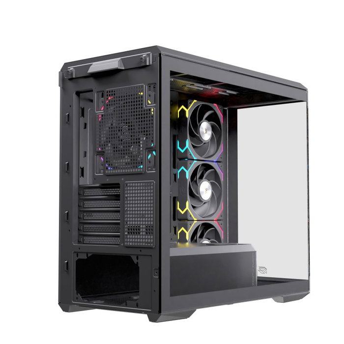 Einarex ZM800 Boîtier PC Gaming Midi Tower Micro-ATX, RGB, 4 Ventilateurs, Vitre Trempé, USB-C, Noir Einarex ZM800 Boîtier PC Gaming Midi Tower Micro-ATX, RGB, 4 Ventilateurs, Vitre Trempé, USB-C, Noir