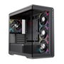 Einarex ZM800 Boîtier PC Gaming Midi Tower Micro-ATX, RGB, 4 Ventilateurs, Vitre Trempé, USB-C, Noir