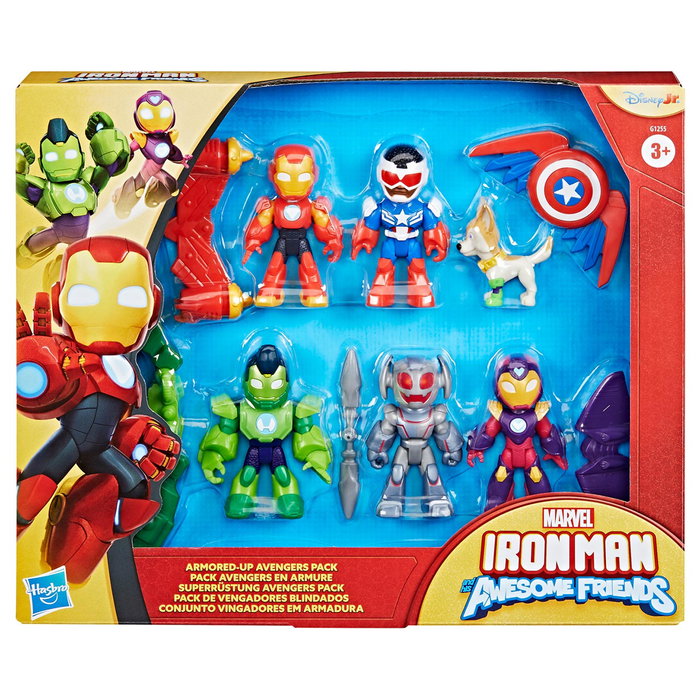 Hasbro Marvel Avengers Iron Man and His Awesome Friends - Pack de 6 Figurines Articulées (5 Héros et 1 Vilain) - Figurines de 7,6 cm - Jouet Enfant +3 ans