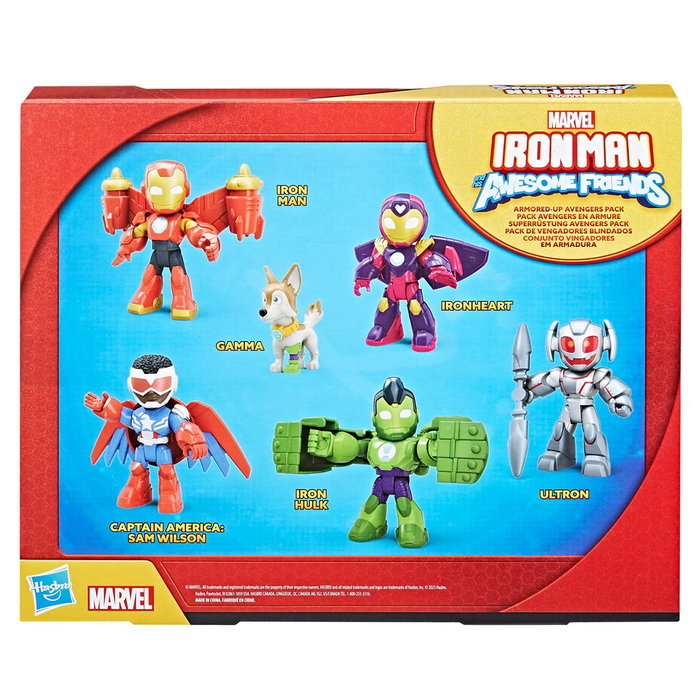 Hasbro Marvel Avengers Iron Man and His Awesome Friends - Pack de 6 Figurines Articulées (5 Héros et 1 Vilain) - Figurines de 7,6 cm - Jouet Enfant +3 ans