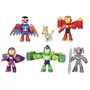 Hasbro - Pack de 6 figurines Iron Man Avengers en armure - Marvel Iron Man and his Awesome Friends - Jouet à partir de 3 ans