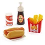 Ecoiffier - Coffret Hot Dog Menu Fast-Food 2423 - Jeu d'imitation pour enfants avec hot-dogs, boissons et desserts - Fabriqué en France