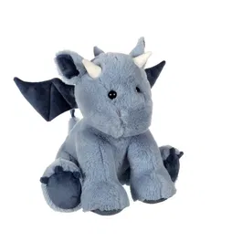 Gipsy Toys Dragon Trendy Peluche Bleu Jeans 30 cm avec cornes et ailes - Figurine magique pour câlins et décoration enfant - Couleurs tendance pastel