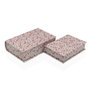 Boîte Décorative Versa Toile Bois MDF Livre Roses