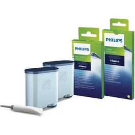 Philips CA6707/10 - Kit d'entretien complet 6 mois pour machine à café Philips et Saeco (AquaClean, dégraissant, nettoyant circuit lait, graisse)