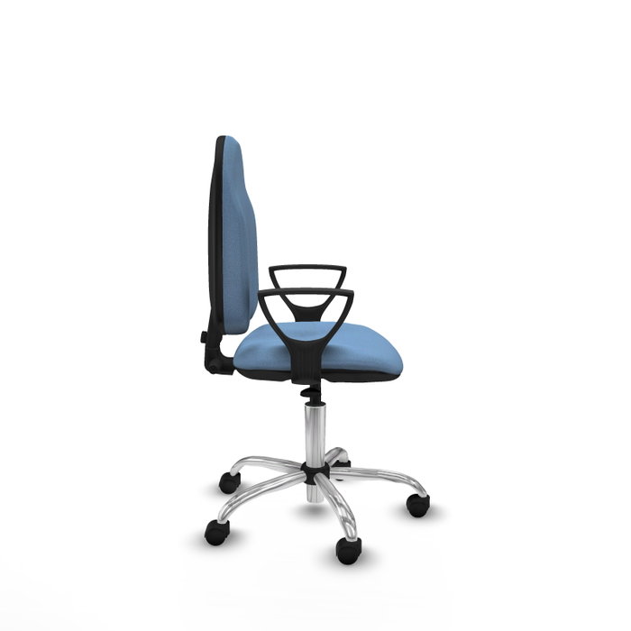 PIQUERAS Y CRESPO Chaise de bureau Algarra, tissu bleu ciel, base chromée
