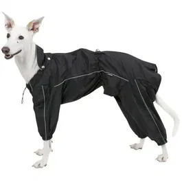 Kerbl Manteau de pluie pour chien, imperméable Manchester XXL 60 cm, noir, ciré résistant, sangle élastique, protege-cou amovible