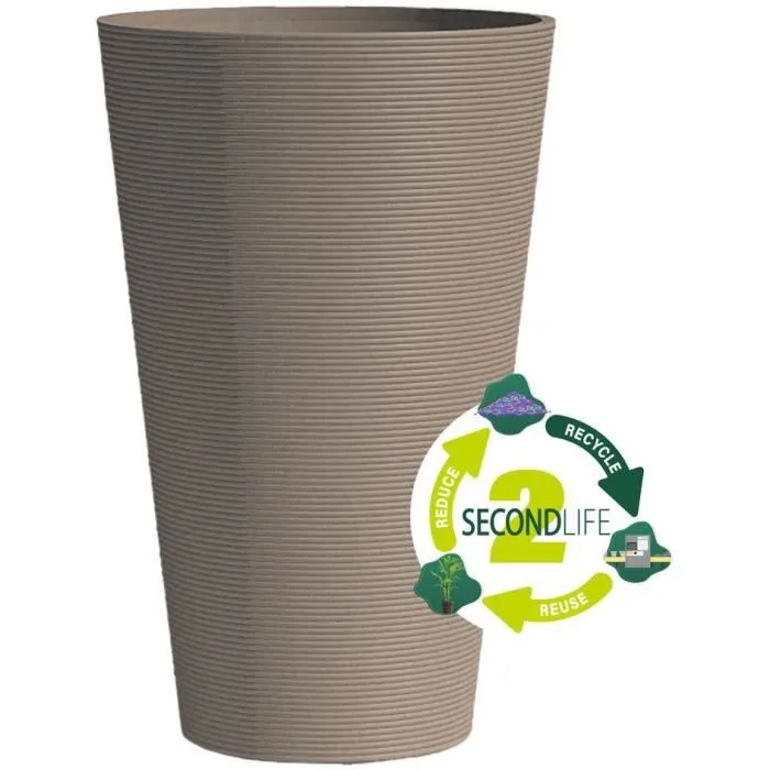 Garden Id Pot de fleurs haut 55 cm en matériaux 100% recyclés résistant aux UV et au gel - Garantie 10 ans