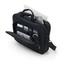 Dicota Eco Top Traveller BASE, Sacoche pour Ordinateur Portable 13-14.1", en Polyester rPET 300D Recyclé, Noir, Compartiment Rembourré et Bande de Fixation Chariot