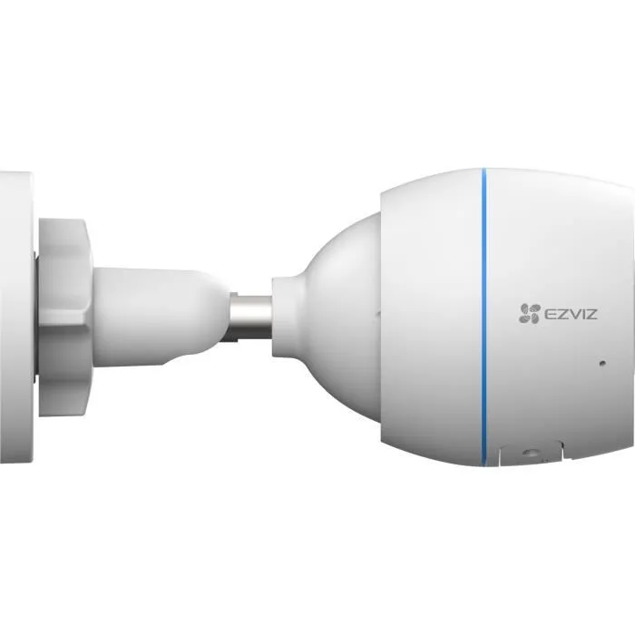 EZVIZ H3C Caméra de Sécurité Fixe 2K Intérieure/Extérieure, Détection de Mouvement, Vision Nocturne Couleur et Flash Actif de Dissuasion