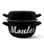 Marmite à moule Menastyl 3645563 - En acier émaillé noir 18 cm, pour tous feux dont induction, avec couvercle réversible